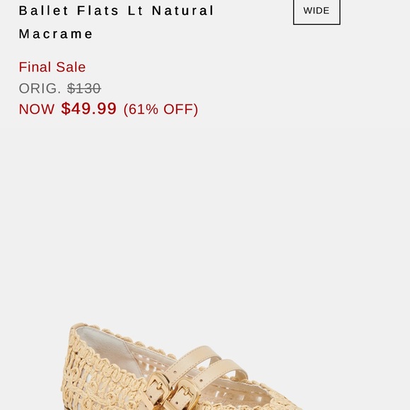 Dolce Vita Women's Tan Crochet Flats - Picture 4 of 5